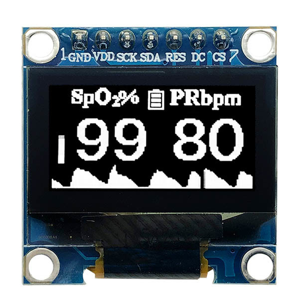 0.96 Inch SSD1306 Controller 7 Pin White And Blue Fonts SPI OLED Display 128x64 3V PMOLED 3