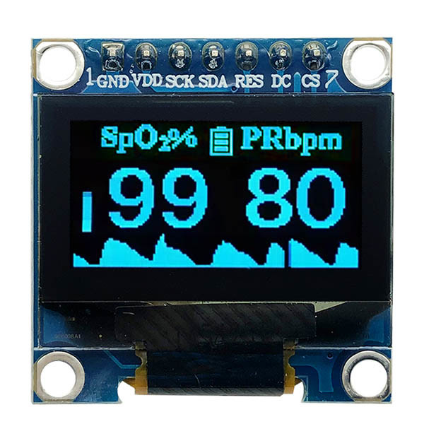 0.96 Inch SSD1306 Controller 7 Pin White And Blue Fonts SPI OLED Display 128x64 3V PMOLED 4