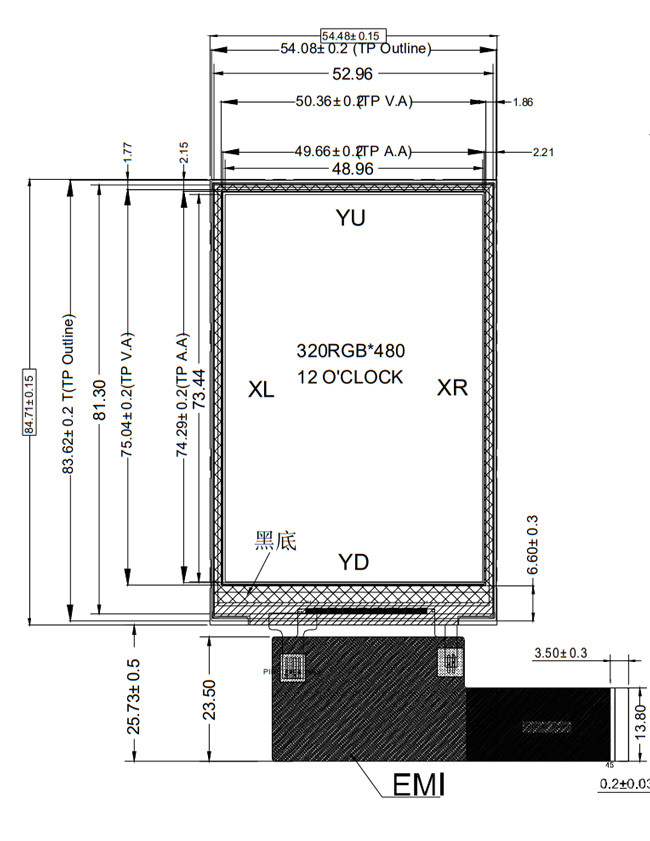 3.5" Inch LCD Module 320x480 HVGA with ILI9488 IC and RGB/MCU interface TFT LCD Module 0