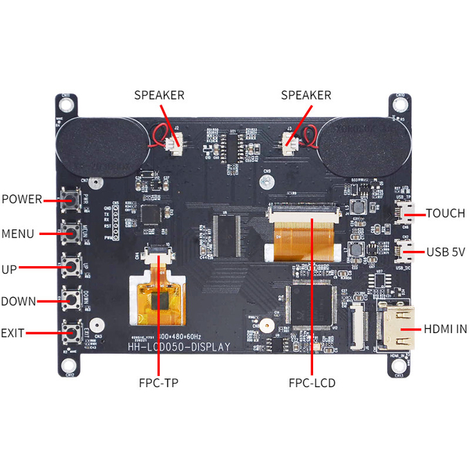 HDMI Compatible With Raspberry Pi4 5 Inch TFT LCD Display 800x480 Dots With CTP 2