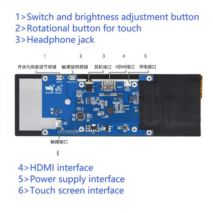 7.9 Inch Stretched Bar Type HD Monitor Raspberry Pi 4th Generation B Jetson Nano Display IPS With Capacitive Screen 1