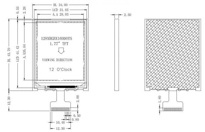 Portrait 1.77 Inch TFT LCD Display SPI 128x160 ST7735 Driver Touch Screen Optional, TFT LCD 1.77 Inch 0