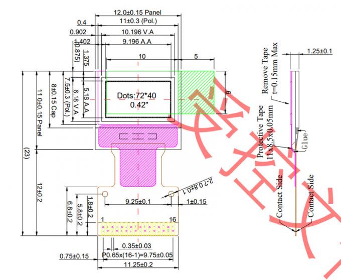 0.42 Inch OLED Display Module 72x40, OEL Display Module 0.42 Inch 0