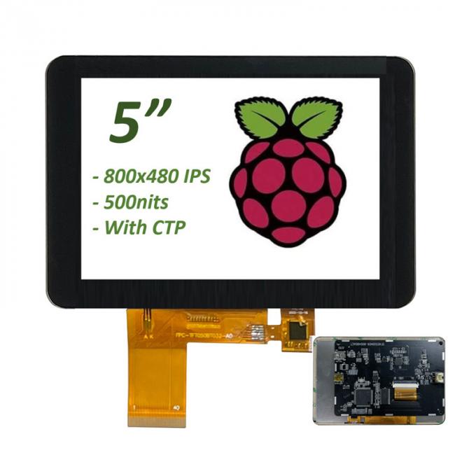 5" Raspberry Pi Compatible HDMI TFT Touchscreen Display 800x480 IPS 2