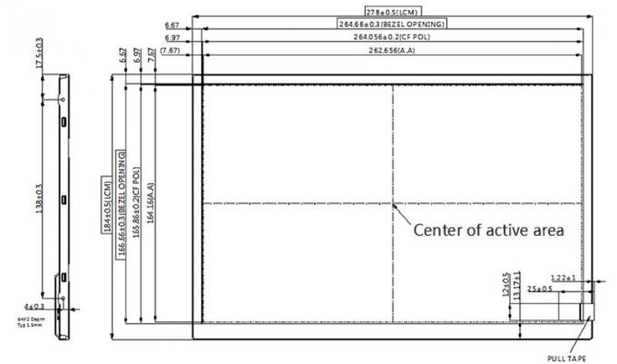 GV121WXM-N80 12.1 Inch Industrial / Medical TFT Display 1280x800 LVDS 450 Nits For HMI 0