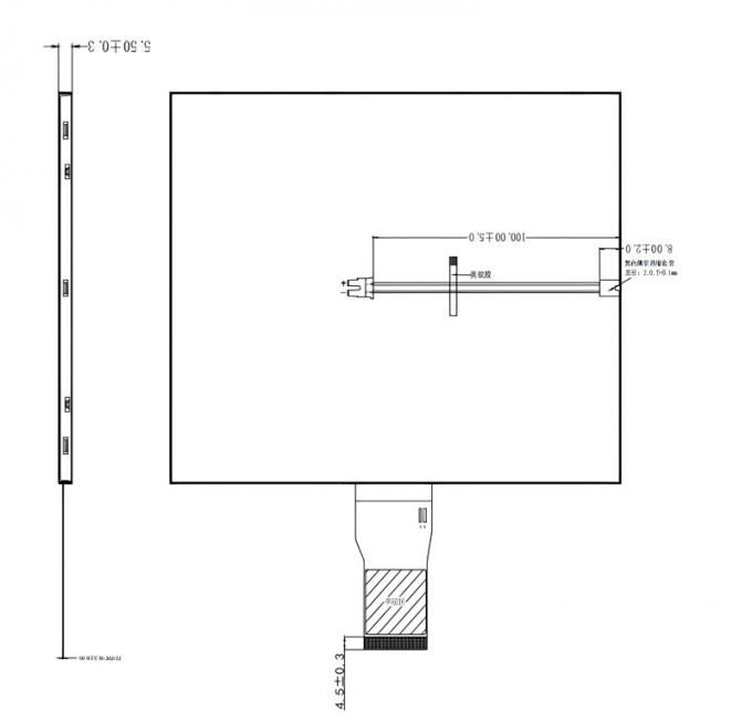 Hard Coating 8inch Industrial TFT Display 800x600 Dots 24-Bit RGB 50 Pins 1