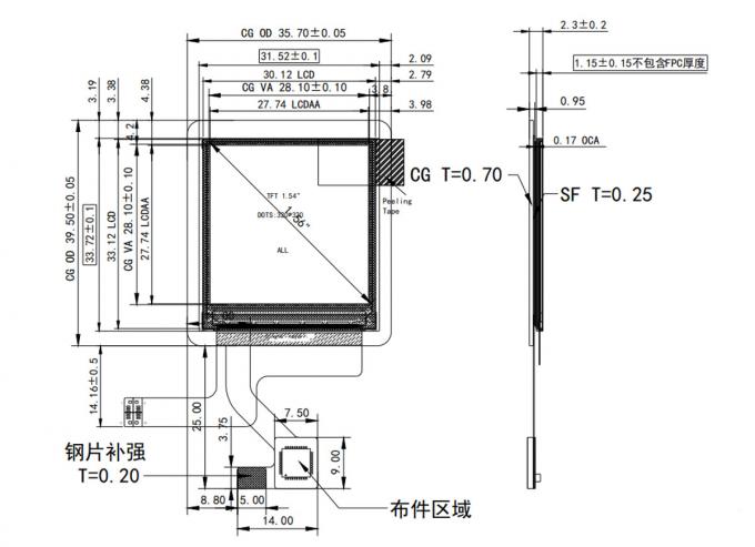 Factory Price 1.54 Inch Capacitive PCAP TFT Display 320*320 Dots LCD MIPI Interface 0