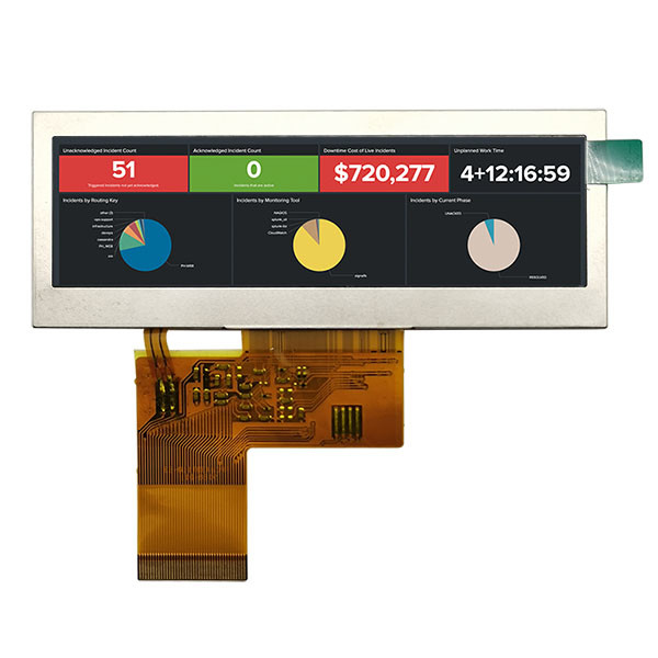 3.9 Inch Bar Type TFT LCD , 40 Pin TFT Display RGB Interface 480x128 1