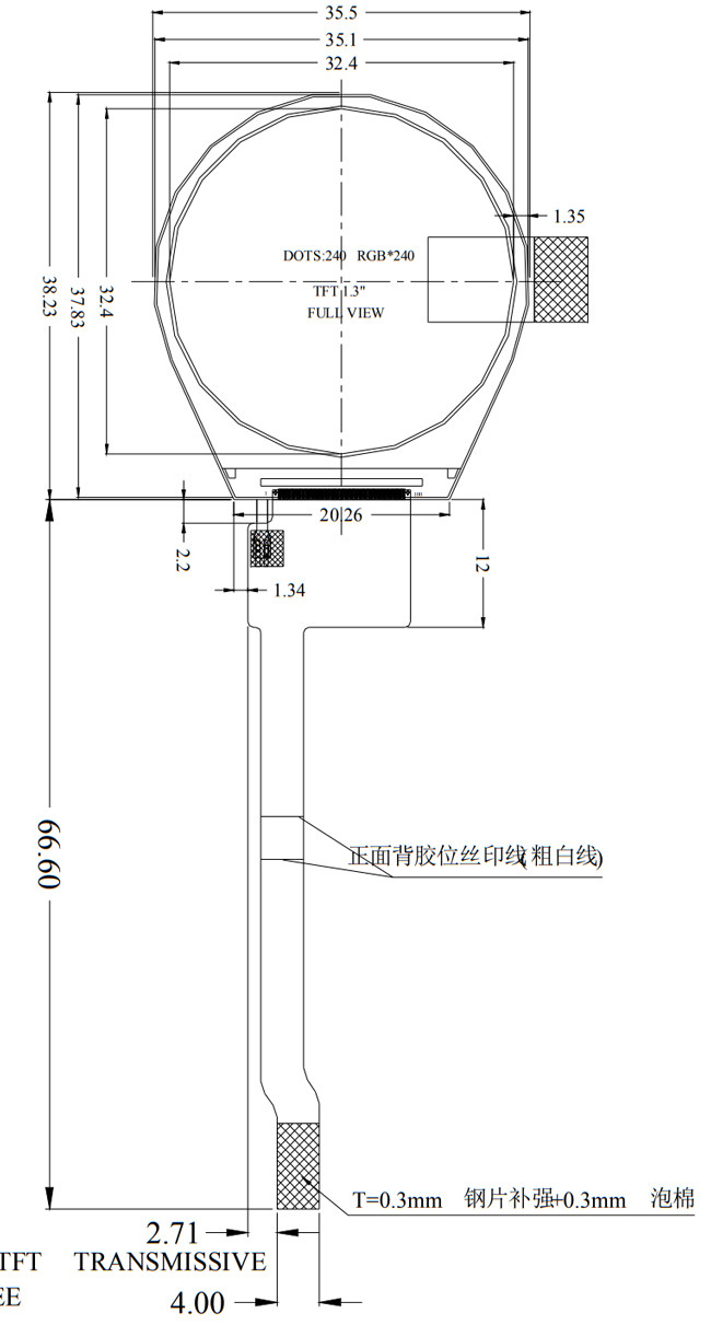 Circular IPS TFT LCD Touch Screen 1.3" Inch 240x240 ST7789V SPI Interface 0