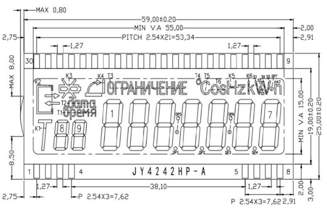 ODM LCD Segment Display Reflective Mode, TN HTN FSTN Alphanumeric LCD Meter Display 3