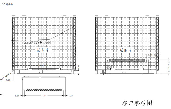 2.3" ILI9342C Industrial TFT Display 320x240 MCU Interface 36 Pins 3.2V 12 o'clock 1