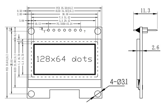 SPI Interface OLED Display 1.3 Inch OLED I2c 7 Pin With SH1106 Driver IC 0