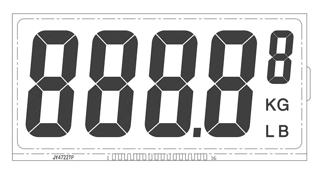 Alphanumeric 7 Segment LCD Display , TN LCD Panel For Weight Counter Front Screen 1