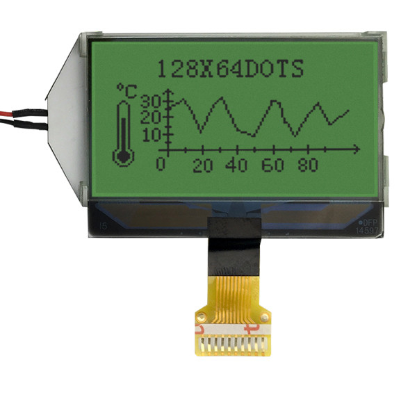 10 pins Graphic LCD 128x64 COG LCD Module with Green LED Backlight 4