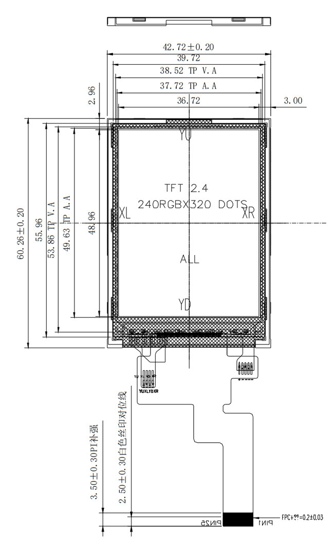 IPS QVGA TFT LCD Display 240x320 With Resistive Touch 2.4" Inch 0