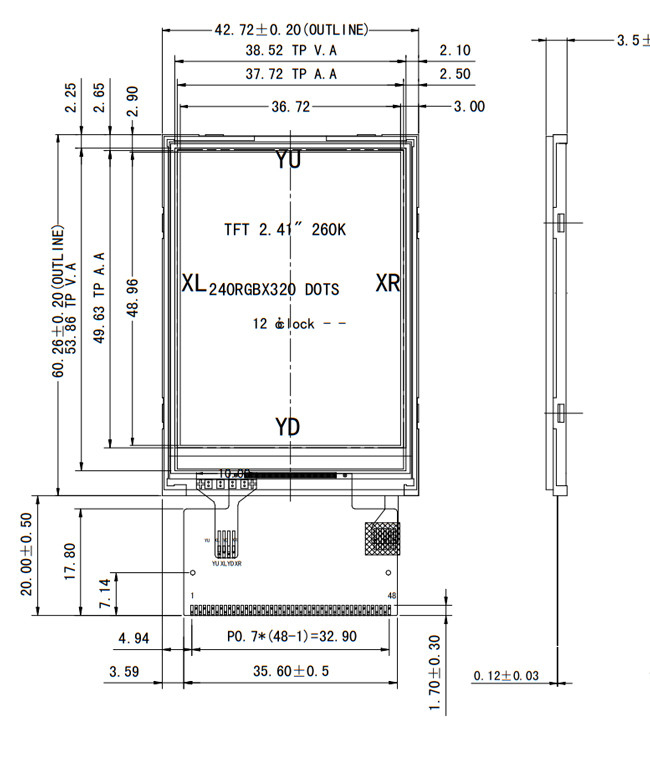 TFT LCD Display 2.4" inch 240x320 QVGA with MCU/RGB interface with Resistive Touch Screen TFT LCD display 0