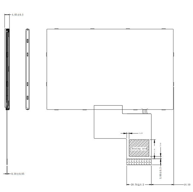 480x272 LCD TFT 4.3 Inch 40 PINS IPS Full Viewing Angle RGB Interface 1