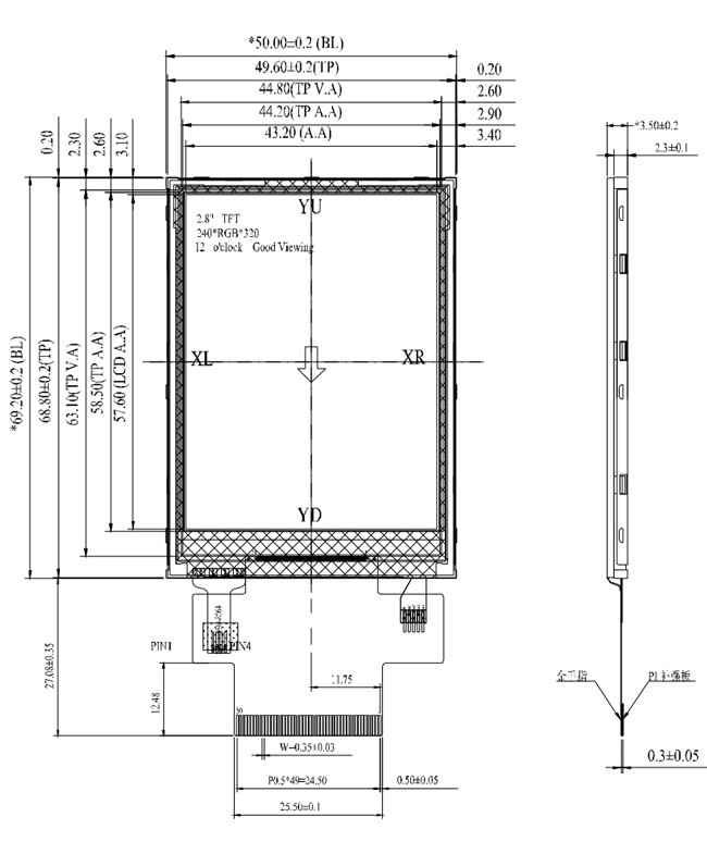 TFT LCD Screen 2.8" Inch Touch LCD Display 240x320 With ILI9341 IC And RGB/MCU Interface 0