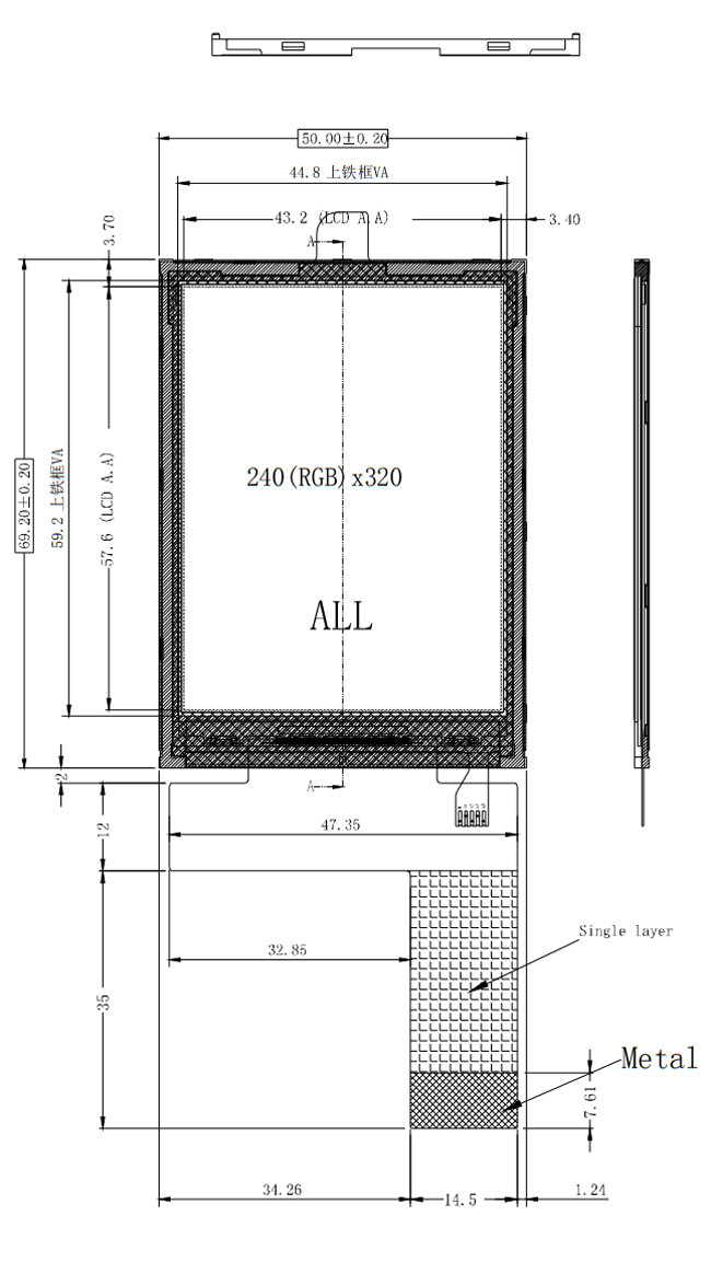 TFT LCD 2.8" Inch All Viewing Angle 240x320 IPS Type Tft Lcd With MCU/SPI/RGB Interface 0