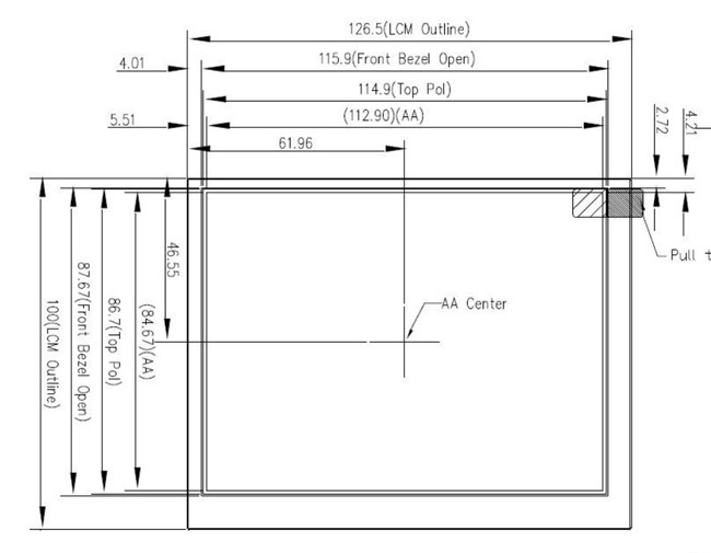 40 Pin Color 5.6 Inch TFT LCD RGB Display With Resistive Touch Panel 0